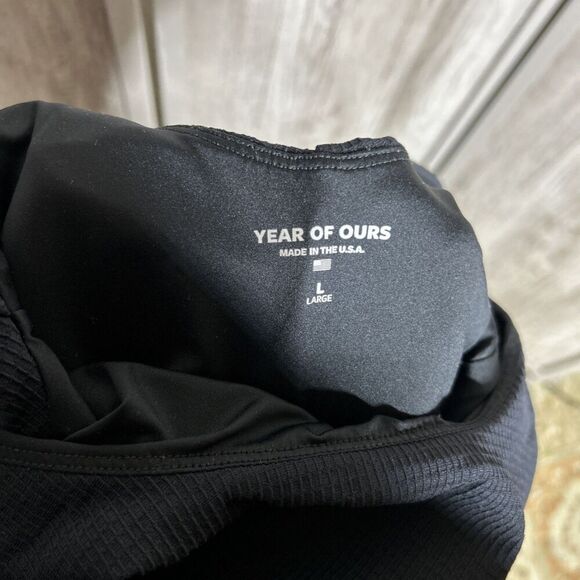 Year of Ours Women Ribbed Reformer Jumpsuit Workout Yoga Pilates Black Size L - Picture 9 of 9